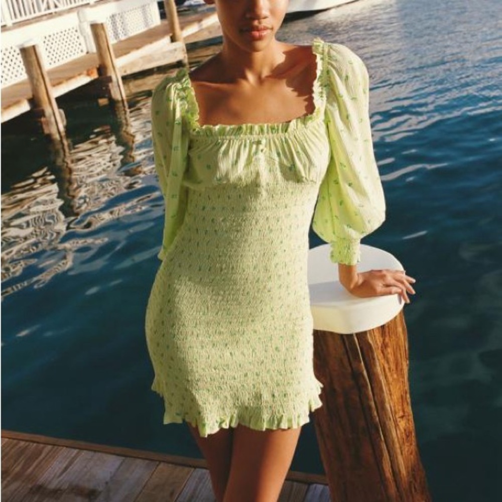 NWT Faithfull the Brand Gombardy Dress Bisset Floral Polkadot sz 8